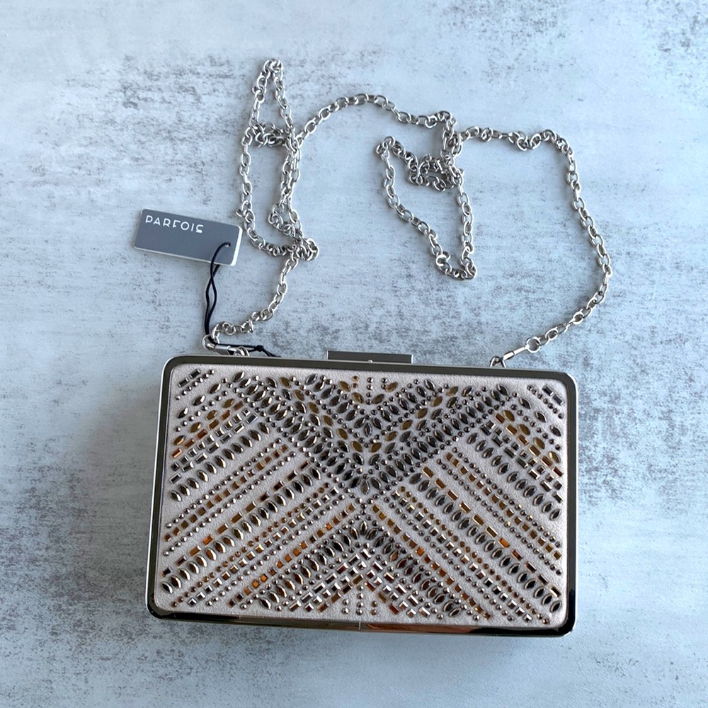 Parfois Evening Clutch Chain Art Deco New